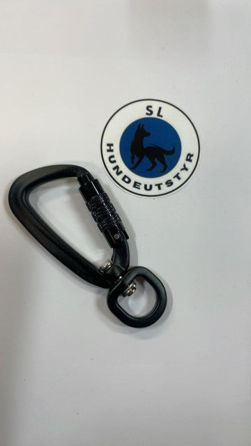 Black 86mm aluminum hook with round swivel